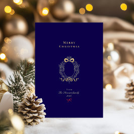 Frohe Weihnachten Navy Blue & Gold Folien Feiertagskarte