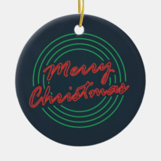 Frohe Weihnachten Neon Stye Ornaments Keramik Ornament