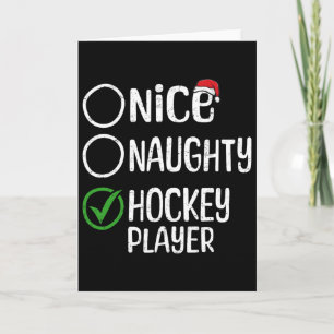 Frohe Weihnachten Netter Böser Hockeyspieler Weihn Karte