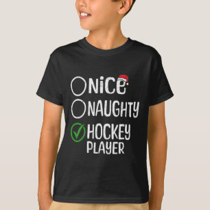 Frohe Weihnachten Netter Böser Hockeyspieler Weihn T-Shirt