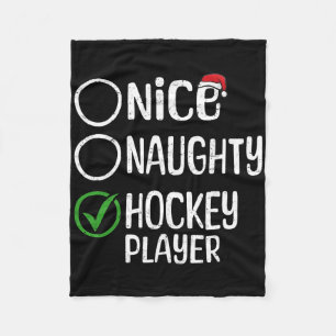 Frohe Weihnachten Netter Ungezogener Hockeyspieler Fleecedecke