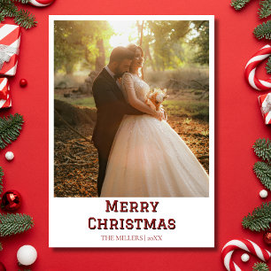 Frohe Weihnachten Neu verheiratetes Foto Deep Burg