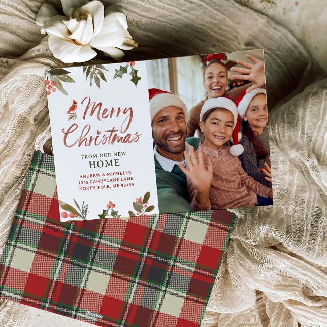 Frohe Weihnachten Neue Adresse Foto-Karte (Von Creator hochgeladen)