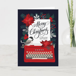 Frohe Weihnachten neue Eltern Vintage Schreibmas Karte