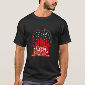 Frohe Weihnachten neue York Skyline in Schneeglobe T-Shirt