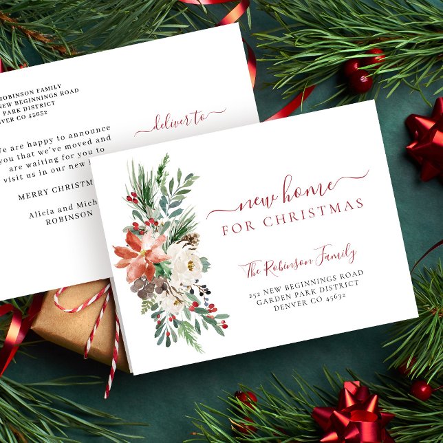 Frohe Weihnachten neue Zuhause-Feiertage in Bewegu Ankündigungspostkarte (Von Creator hochgeladen)