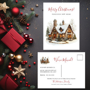 Frohe Weihnachten neue Zuhause Moving Ankündigungspostkarte