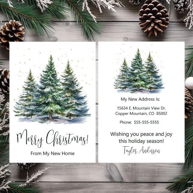 Frohe Weihnachten Neue Zuhause Pine Trees Ankündigung (Von Creator hochgeladen)
