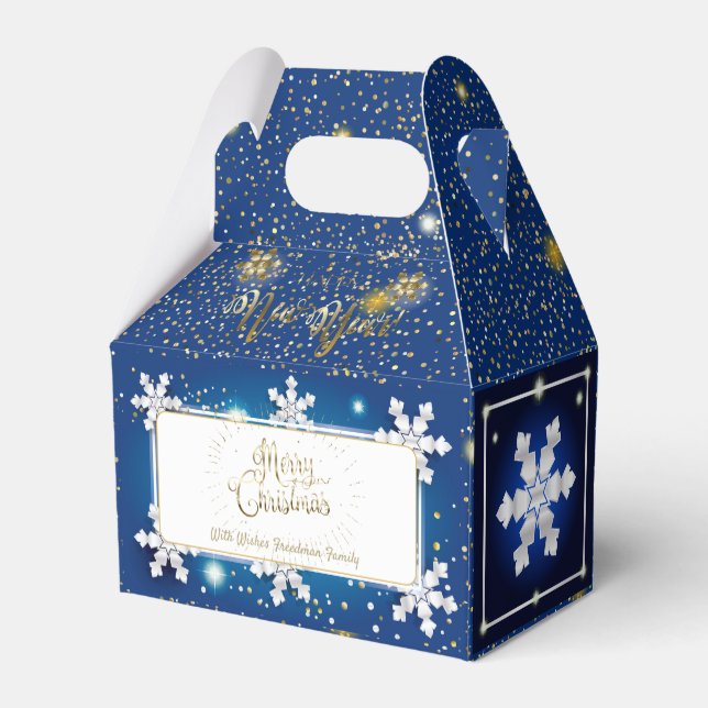 Frohe Weihnachten & Neues Jahr! 20XX Gold Luxus Geschenkschachtel (Rückseite)