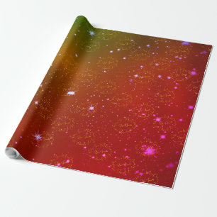 Frohe Weihnachten Neujahr Bright Stars Rainbow Geschenkpapier