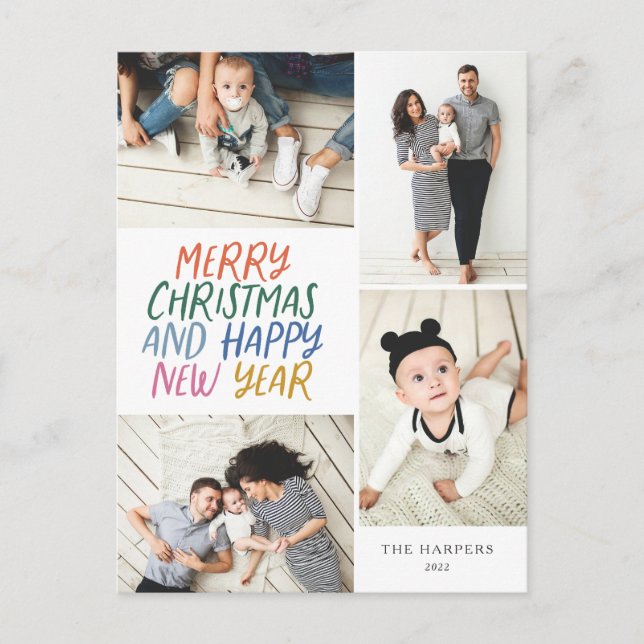 Frohe Weihnachten Neujahr farbenfrohe 4 Foto Colla (Vorderseite)