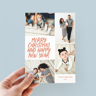 Frohe Weihnachten Neujahr Red 4 Foto Collage