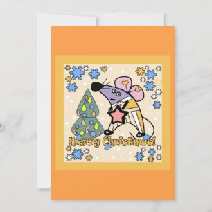 Frohe Weihnachten Neujahr Symbol Maus Cartoon nied Einladung