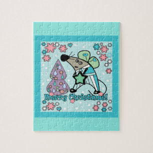 Frohe Weihnachten Neujahr Symbol Maus Cartoon nied Puzzle