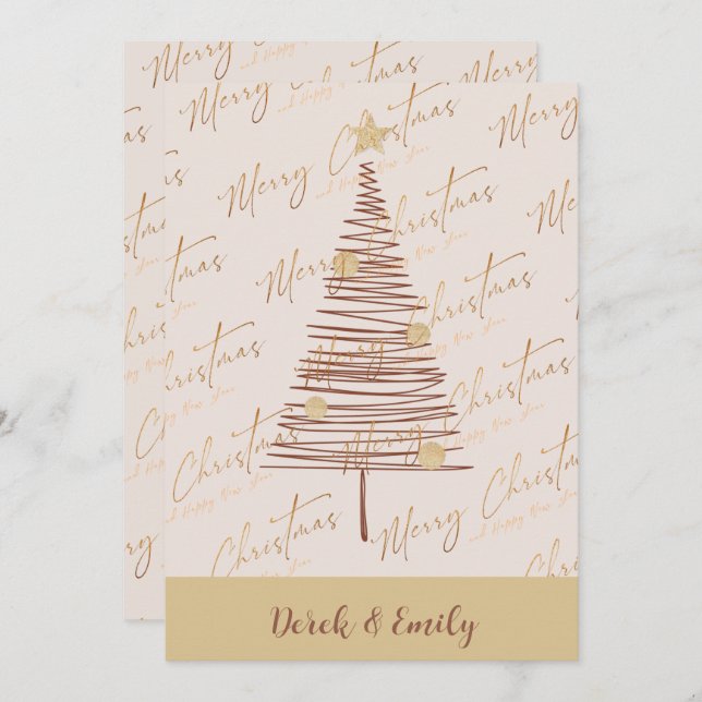 Frohe Weihnachten Neujahr Weihnachtsbaum Urlaub (Vorne/Hinten)