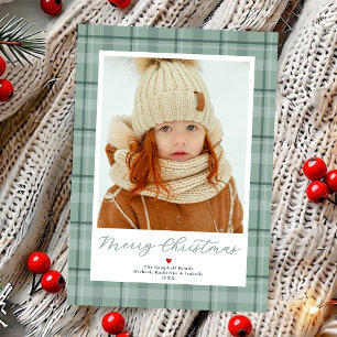 Frohe Weihnachten Neutrales Grün Kariert