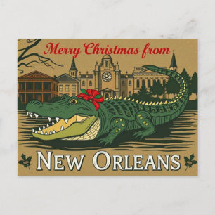 Frohe Weihnachten New Orleans Alligator