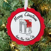 Frohe Weihnachten New York City Brooklyn Bridge Bo