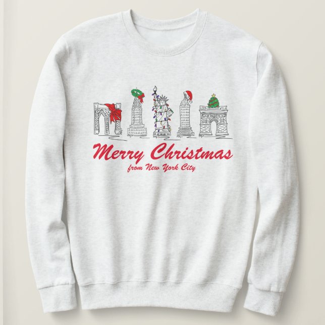 Frohe Weihnachten New York City NYC Sehenswürdigke Sweatshirt (Design vorne)