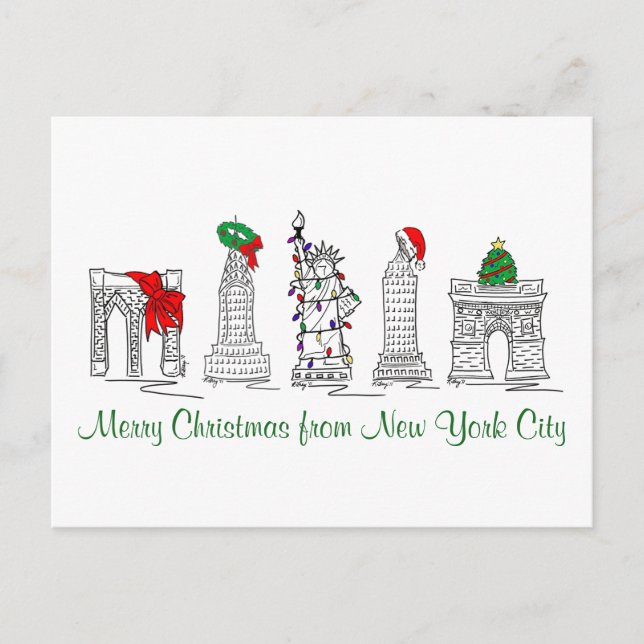 Frohe Weihnachten New York City NYC Xmas Pen und T (Vorderseite)