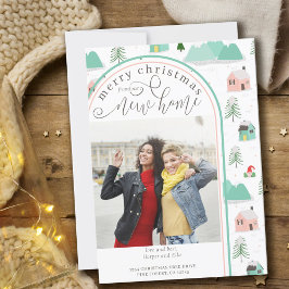 Frohe Weihnachten New Zuhause Foto Mountain House Ankündigung