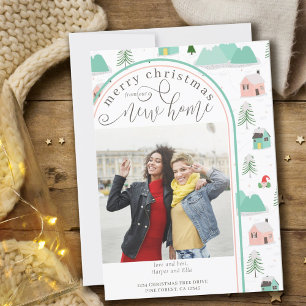 Frohe Weihnachten New Zuhause Foto Mountain House Ankündigung