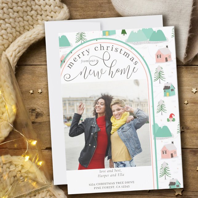 Frohe Weihnachten New Zuhause Foto Mountain House Ankündigung (Von Creator hochgeladen)