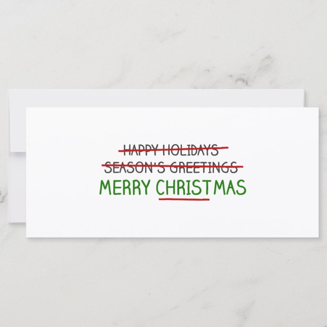 Frohe Weihnachten, nicht die Grüße der Jahreszeit (Vorderseite)