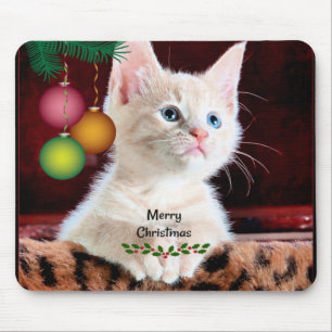 Frohe Weihnachten Niedlich Adorable Kitty Cat Mousepad