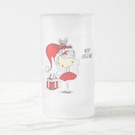 Frohe Weihnachten Niedlich Fairy Mattglas Bierglas