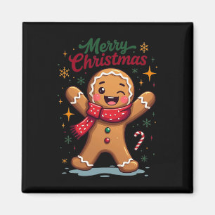 Frohe Weihnachten Niedlich Gingerbread Man Holiday Magnet