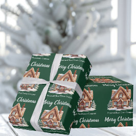 Frohe Weihnachten Niedlich Green Realtor Custom Geschenkpapier