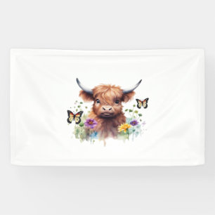 Frohe Weihnachten Niedlich Highland Cow Classic T  Banner
