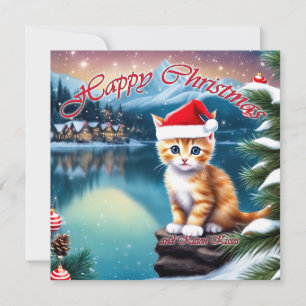 Frohe Weihnachten Niedlich Kitten geben Kitten Kis