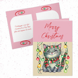 Frohe Weihnachten niedlich lächelnd Katze baubles