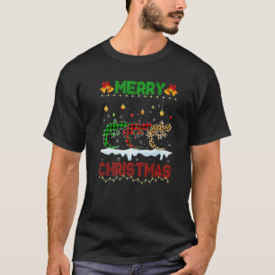 Frohe Weihnachten Niedlich Leopard Gecko Xmas Leop T-Shirt