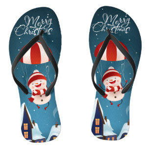 Frohe Weihnachten Niedlich Moderne Parachuting Sno Flip Flops
