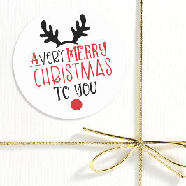 Frohe Weihnachten Niedlich Moderne Typografie Runder Aufkleber