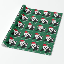 Frohe Weihnachten Niedlich Panda Bear Custom Geschenkpapier