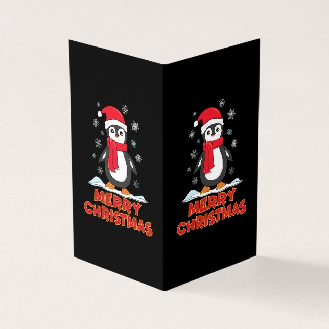 Frohe Weihnachten Niedlich Pinguin (Vorderseite)
