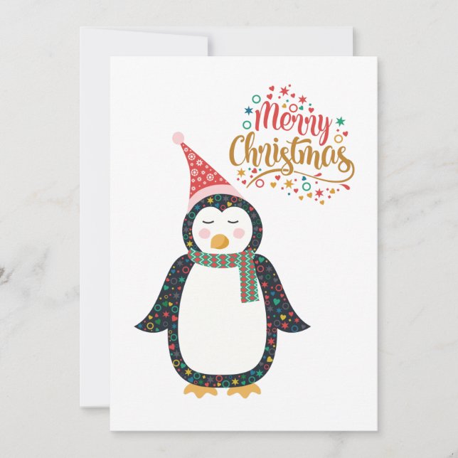 Frohe Weihnachten Niedlich Pinguin (Vorderseite)