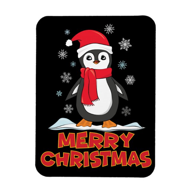 Frohe Weihnachten Niedlich Pinguin Magnet (Vertikal)
