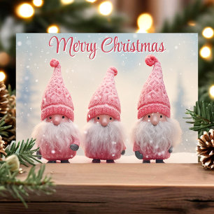 Frohe Weihnachten Niedlich Pink Gnomes