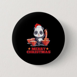 Frohe Weihnachten Niedlich Ramen Panda japanische Button