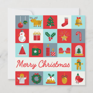 Frohe Weihnachten Niedlich Retro Winter Weihnachts Mitteilungskarte