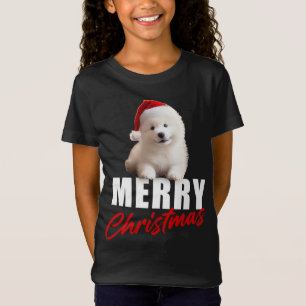 Frohe Weihnachten Niedlich Samoyed Welpe mit Weihn T-Shirt