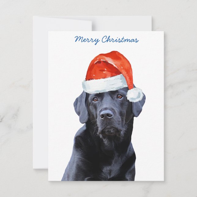 Frohe Weihnachten Niedlich Santa Dog Black Labrado (Vorderseite)