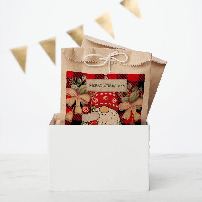 Frohe Weihnachten Niedlich Santa Red Traditionelle Geschenktütchen (Party)