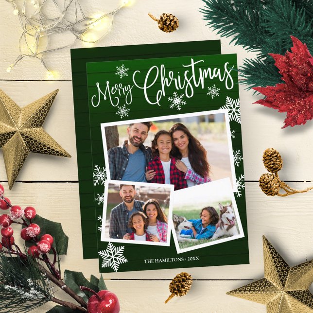 Frohe Weihnachten Niedlich Snowflake Rustikale 3 F Einladung (Von Creator hochgeladen)