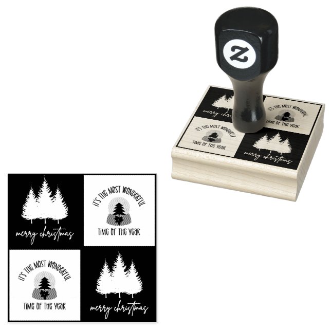 Frohe Weihnachten Niedlich Weihnachtsbaum Gummistempel (Stempel)